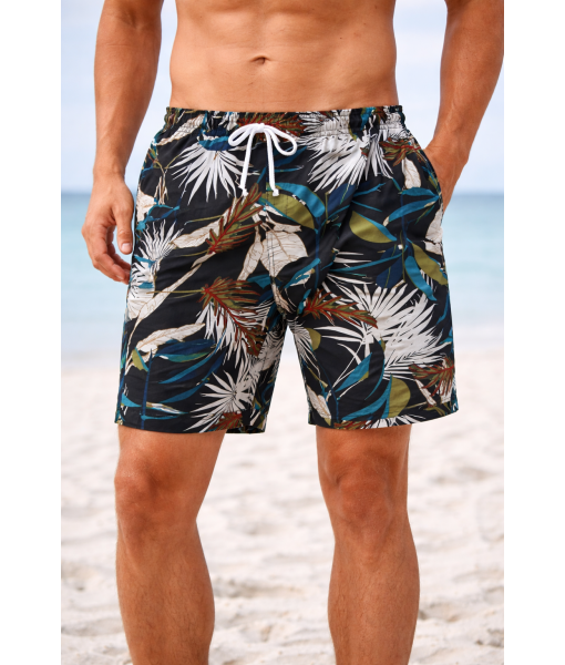 Short Floral Estampado Calção elastano P M G Gg Verão Preto branco